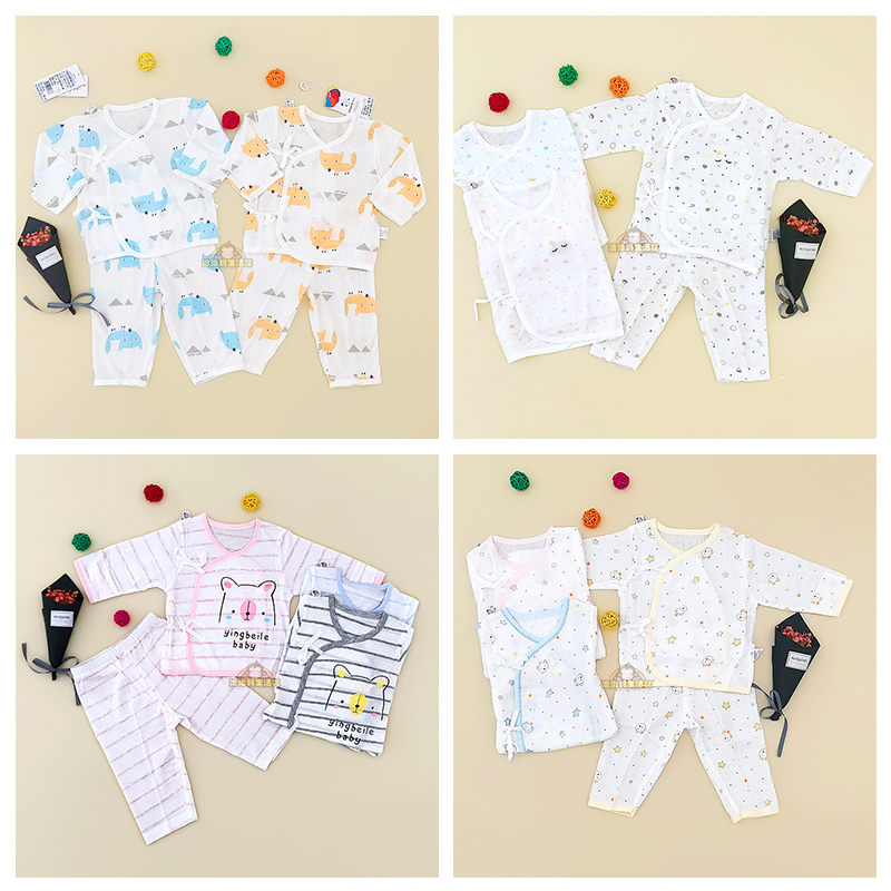 Baby Beileen newborn monk served in summer bamboo fiber two sets of newborn baby underwear slim suit contract cover