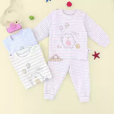 New Baby Bud velvet cotton children's underwear set autumn winter men's and women's baby autumn clothes sanitary pants elastic cotton shoulder set