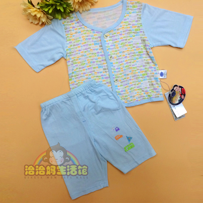 Special baby Naier male and female baby seven-point tencel cotton open chest suit breathable summer thin section air-conditioning clothing