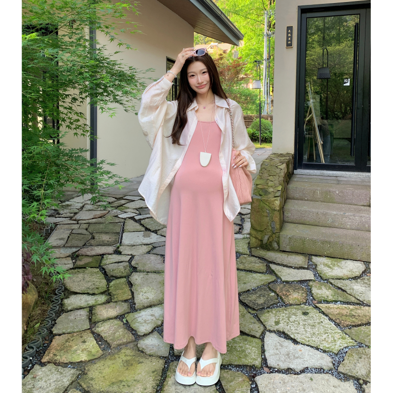 Cat Single [Su Li Light Pink] [Lyocell] [Cotton] Maternity Wear Summer New Product Sun Protection Long-Sleeved Two-Piece Set