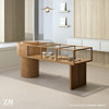 Glass display cabinet island table tea room tea set ceramic jewelry antique jade jade display shelves display counter