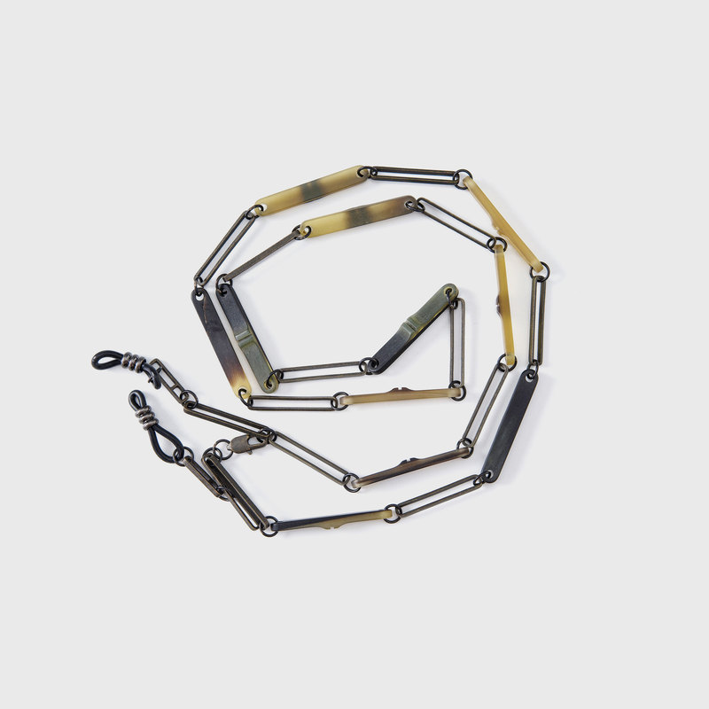 Dark Retro Bamboo Horn-Shaped Spliced Brass Niche Designer Style Multi-Color Long Chain Accessory Eyeglass Chain Dark Retro Bamboo Horn-Shaped Spliced Brass Niche Designer Style Multi-Color Long Chain Accessory Eyeglass Chain
