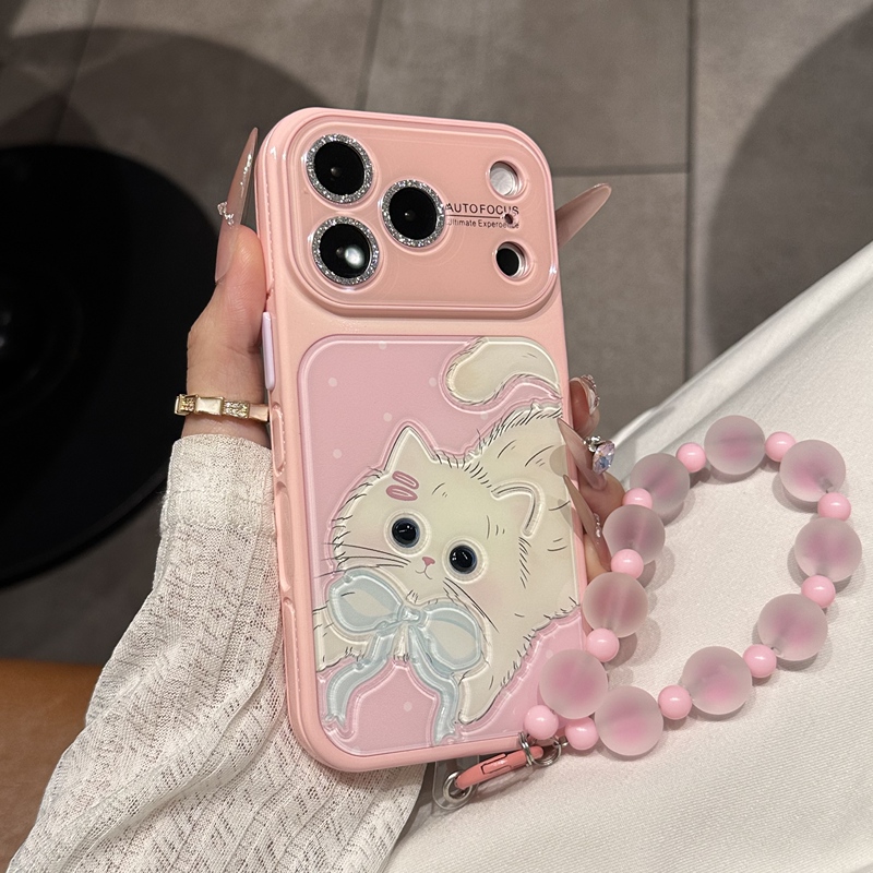 Ins New Polka Dot Three-Dimensional Bow Cat with Bead Chain Suitable for Iphone18Promax Phone Case Instantly Transforms into Glitter Lens Film Apple 17 Female 16 High-End 15/14 Anti-Fall Protective Case 13 Ins New Polka Dot Three-Dimensional Bow Cat with Bead Chain Suitable for Iphone18Promax Phone Case Instantly Transforms into Glitter Lens Film Apple 17 Female 16 High-End 15/14 Anti-Fall Protective Case 13