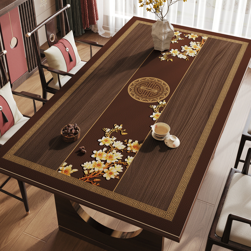 Tablecloth 2026 New Model Table Protection Mat High-End Waterproof, Dirt-Proof, Oil-Proof Chinese-Style Tablecloth Leather Dining Table Mat Tablecloth 2026 New Model Table Protection Mat High-End Waterproof, Dirt-Proof, Oil-Proof Chinese-Style Tablecloth Leather Dining Table Mat