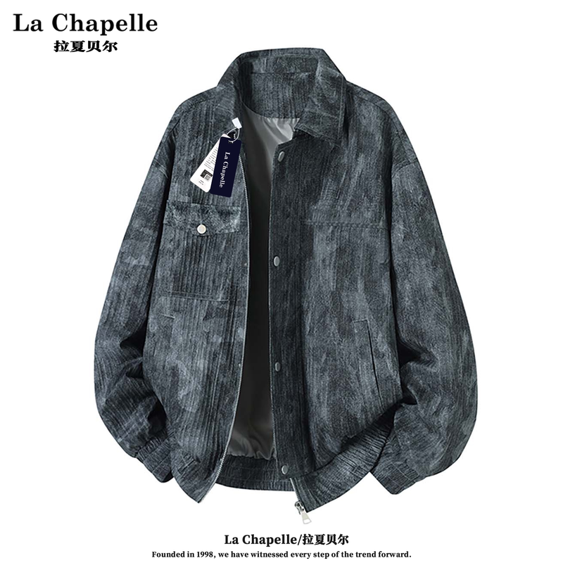 La Chapelle American-Style Workwear Tie-Dye Long-Sleeve Shirt Lapel Jacket Men's Spring Trendy Brand Large Size Casual Coat
