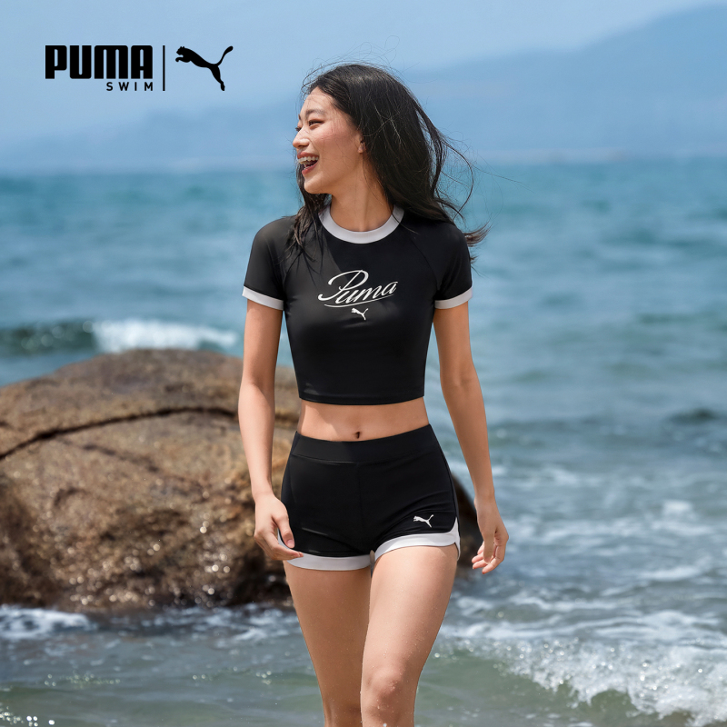 Puma Women's Two-Piece Swimsuit 2026 New Slimming and Body-Covering Swimwear for Swimming Pools, Adult Swimwear for Summer