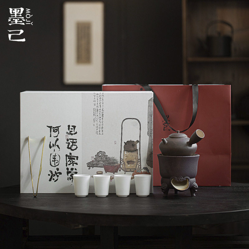 Moji antique three-legged wind stove and tea making set