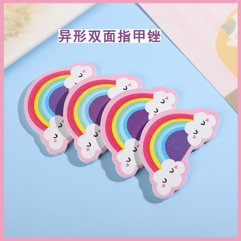 Mini Cartoon Rainbow Cloud Nail File Double-Sided Nail Polishing Tool Special-Shaped Eva Printed Small File Strip Mini Cartoon Rainbow Cloud Nail File Double-Sided Nail Polishing Tool Special-Shaped Eva Printed Small File Strip