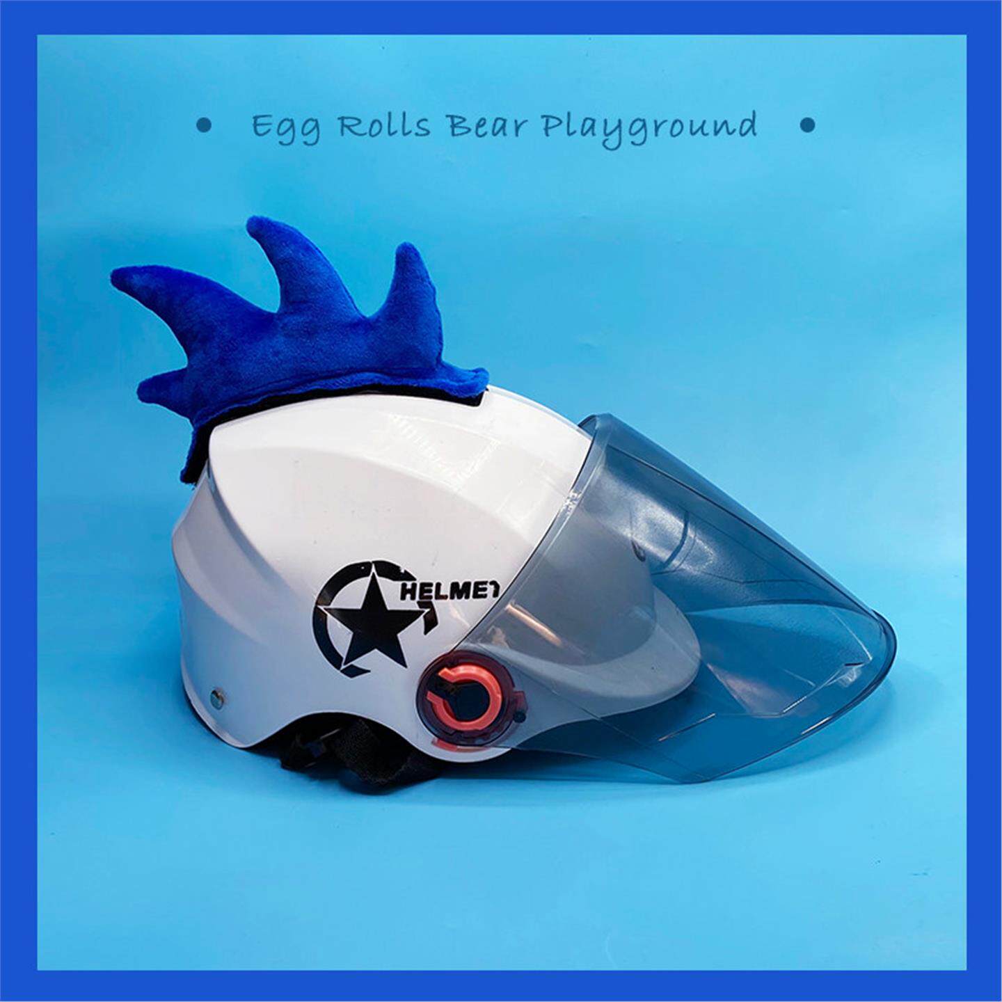 Bear Fun Field's exclusive Sonic hedgehog spiny electric bike helmet, decorated ear horns, motorcycle skiing