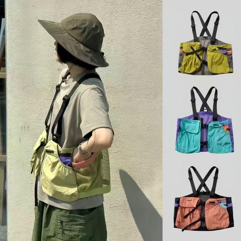 Summer Outdoor Hiking Breathable Mesh Multifunctional Casual Vest with Pockets for Men and Women, Makeup Artist Waist Bag
