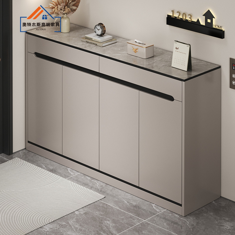 Simple Shoe Cabinet for Home Use, Wall-Mounted Integrated Multi-Layer Storage Cabinet for Indoor Entryway Corridor, Large Capacity Dust-Proof Shoe Rack