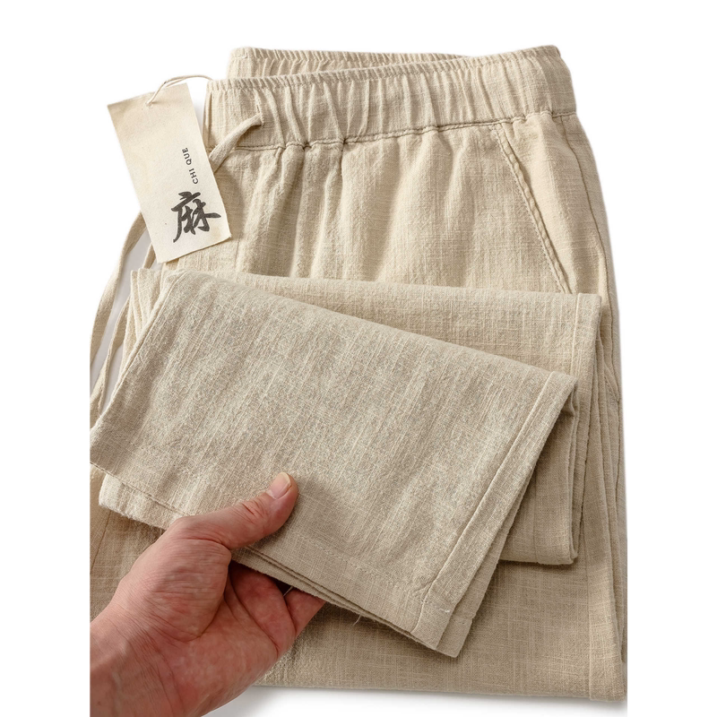 Shandong Linen Pants for Men, Summer Thin Style, Loose Fit, Men's Casual Pants, Old Money Style Men's Wear, Straight-Leg High-End Cotton-Linen Pants Shandong Linen Pants for Men, Summer Thin Style, Loose Fit, Men's Casual Pants, Old Money Style Men's Wear, Straight-Leg High-End Cotton-Linen Pants