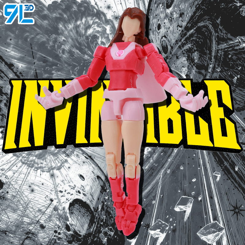 Original Female Hero Eve 9L 3D Printed Invincible War Heroine Figure Multi-Joint Movable Action Figure Toy Lucky 13