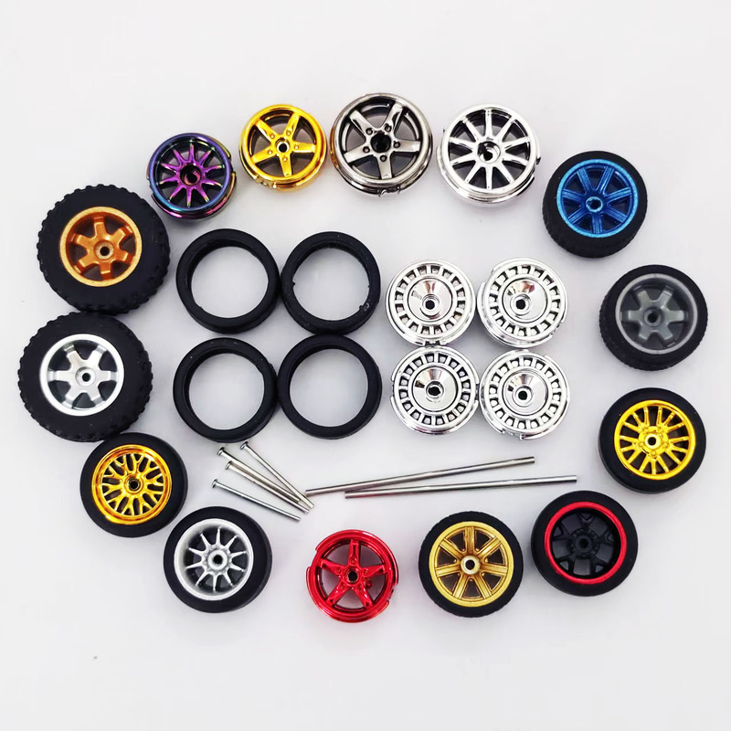 1/64 Wheels, No Need to Disassemble the Chassis, 9mm 11mm 13mm 14mm Rubber Tires Suitable for Hot Wheels