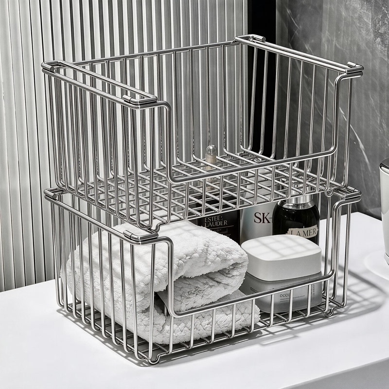 Light Luxury Bathroom Stainless Steel Storage Rack, Shower Portable Storage Basket, Laundry Basket for Dirty Clothes Light Luxury Bathroom Stainless Steel Storage Rack, Shower Portable Storage Basket, Laundry Basket for Dirty Clothes