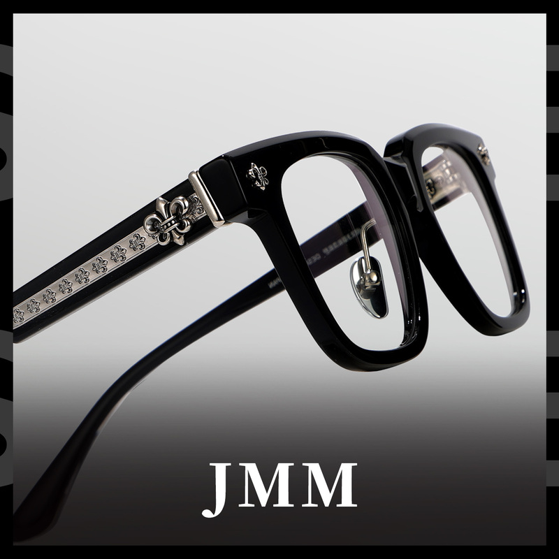 Jmm Plate Black Frame Myopia Glasses for Men, Business Casual, Hand-Carved Iris Flower, Anti-Blue Light Glasses Frame