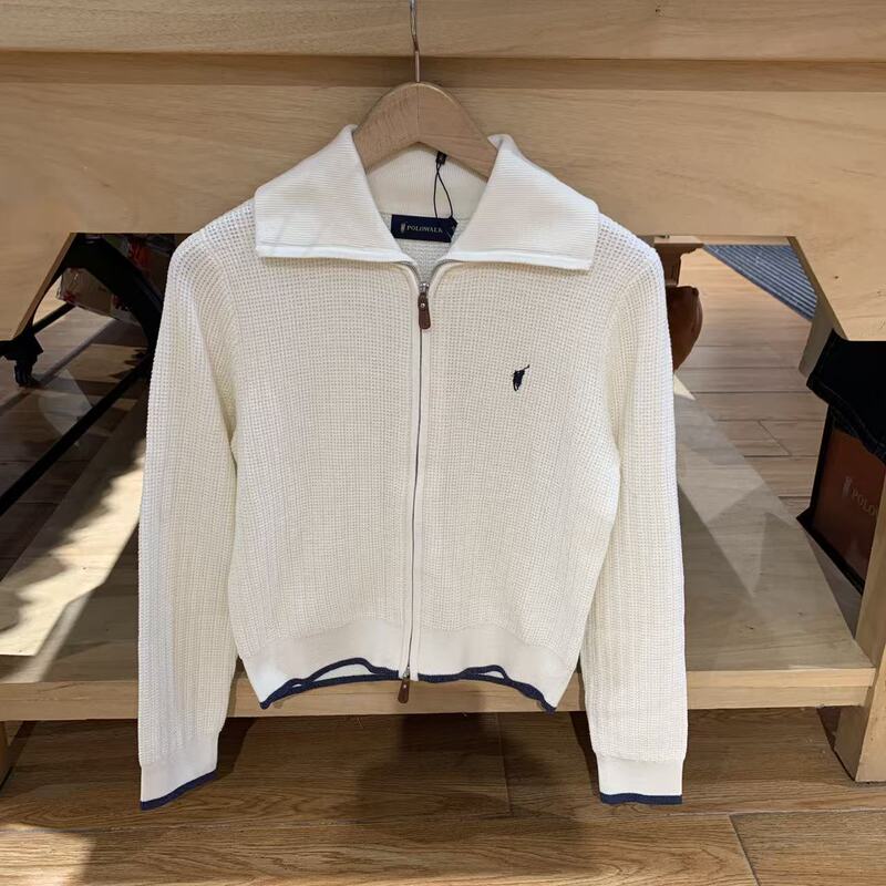 Polowalk Genuine Autumn and Winter Old Money Style Lapel Sweater Jacket Knitted Cardigan for Women B1Gw61580534