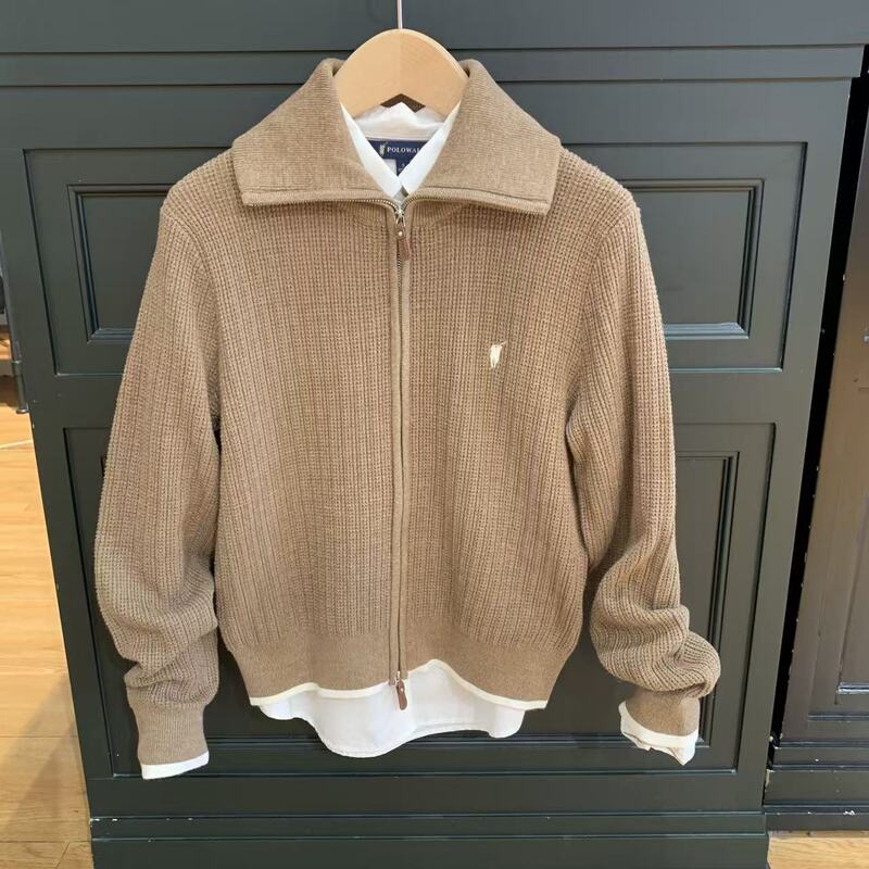 Polowalk Counter Genuine Autumn and Winter Old Money Style Lapel Sweater Jacket Knitted Cardigan for Women B1Gw61580531