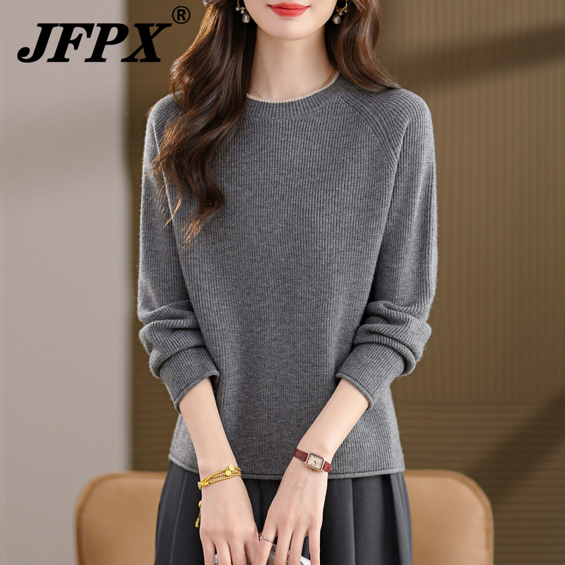 Loose Knit Top for Women, Autumn 2026 New Style, Round Neck Gray Sweater, Base Layer with a High-End Feel, Can Be Worn Outside Loose Knit Top for Women, Autumn 2026 New Style, Round Neck Gray Sweater, Base Layer with a High-End Feel, Can Be Worn Outside
