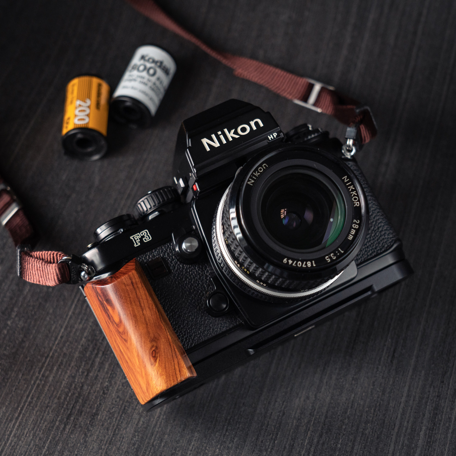 Wood L Hand Grip For Nikon F3 F3HP F3AF F3T Camera Aluminum Alloy