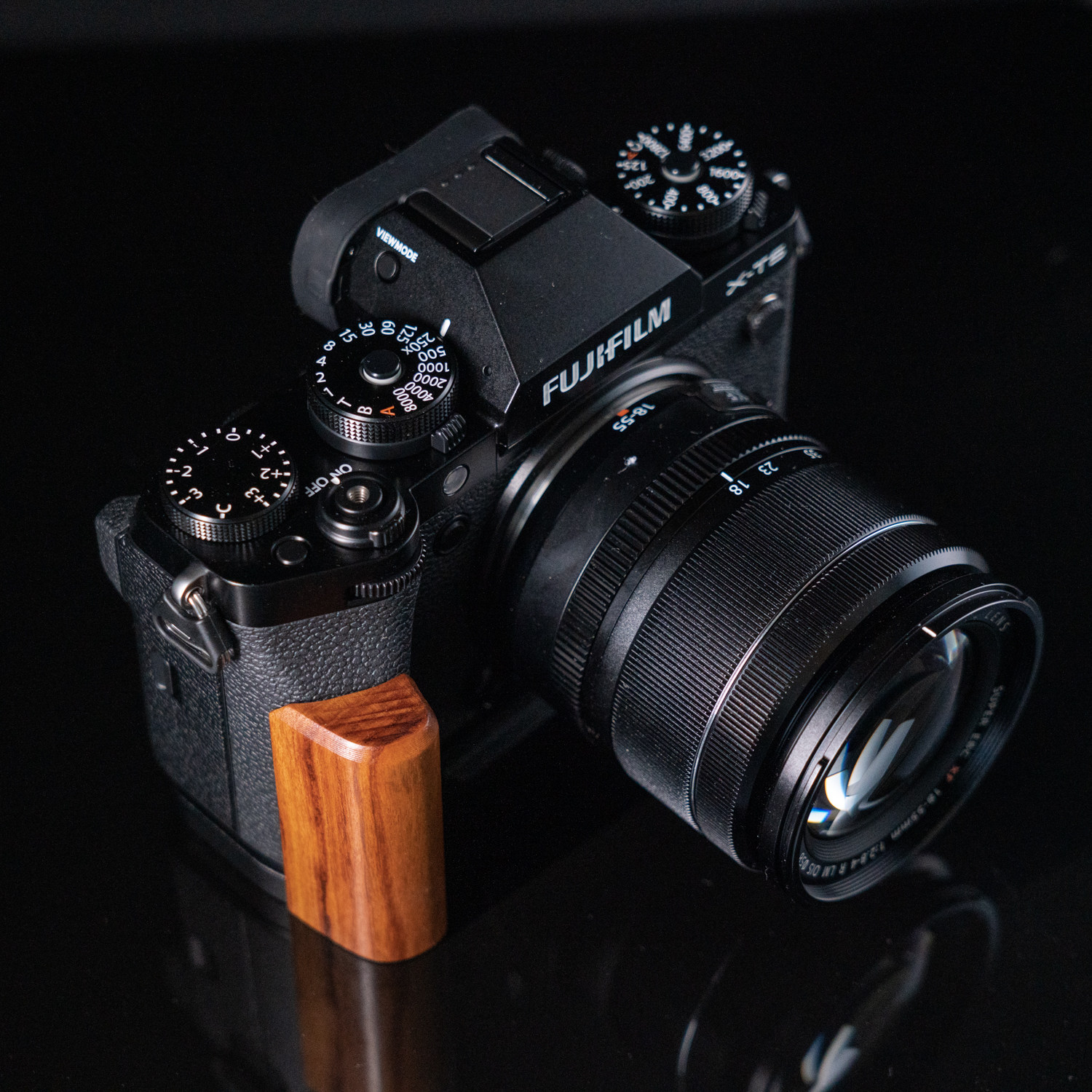 Wood Camera Grip For Fujifilm X-T5 Fuji XT5 Camera with Aluminum