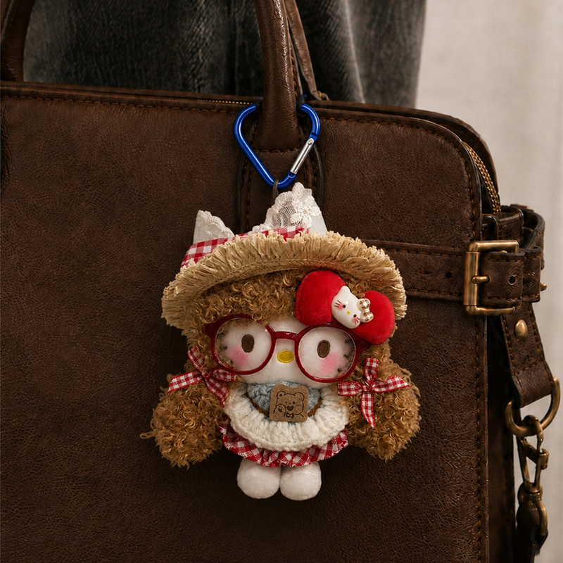 Sanrio Genuine Hello Kitty Cocoa Curly Hair Plush Toy Cute Bag Pendant Birthday Gift for Girls Sanrio Genuine Hello Kitty Cocoa Curly Hair Plush Toy Cute Bag Pendant Birthday Gift for Girls