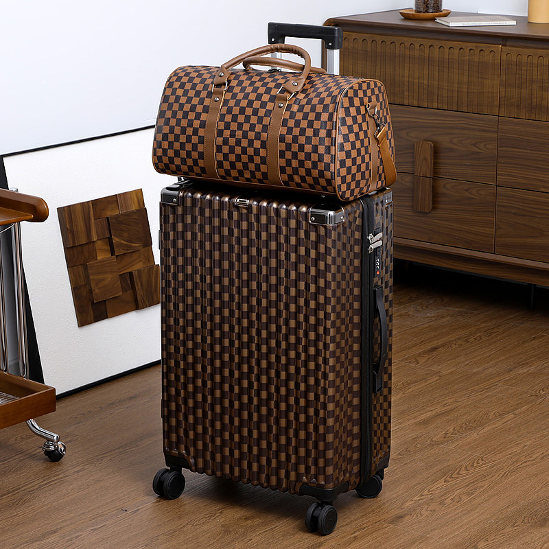 Classic Checkerboard Zipper Style Large-Capacity College Student Password Travel Suitcase Luggage Spinner Wheel Travel Trolley Case Classic Checkerboard Zipper Style Large-Capacity College Student Password Travel Suitcase Luggage Spinner Wheel Travel Trolley Case