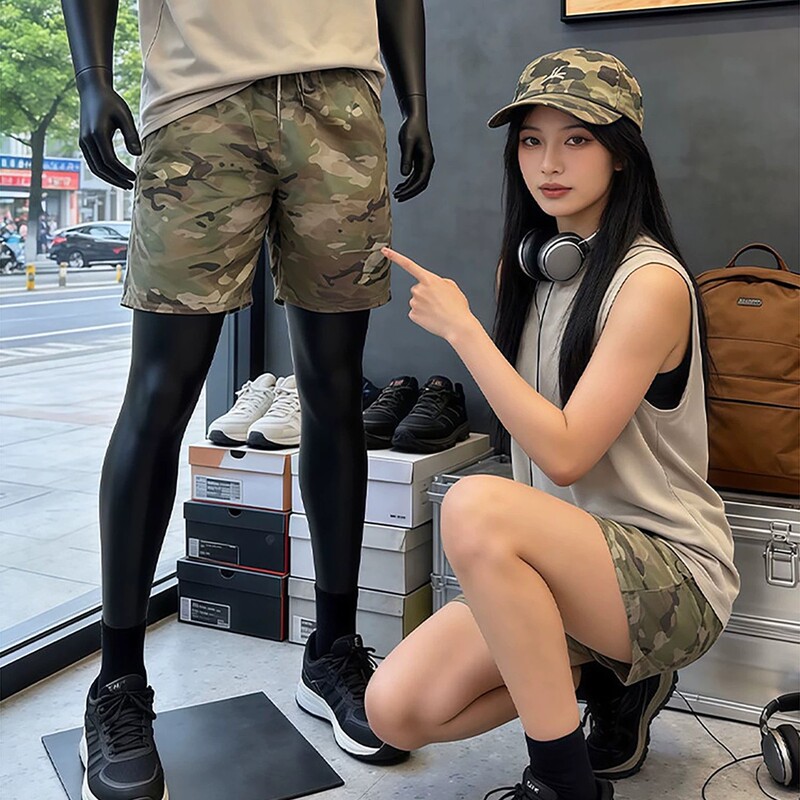 American High Street Camouflage Shorts for Men and Women, Summer Thin Quick-Dry Sports Fitness Shorts, Outdoor Workwear Beach Shorts American High Street Camouflage Shorts for Men and Women, Summer Thin Quick-Dry Sports Fitness Shorts, Outdoor Workwear Beach Shorts