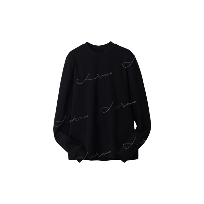 Star Promise · Black and White Minimalist French-Style Center-Seam Round-Neck Knitted Sports Casual Long-Sleeve T25218 Star Promise · Black and White Minimalist French-Style Center-Seam Round-Neck Knitted Sports Casual Long-Sleeve T25218