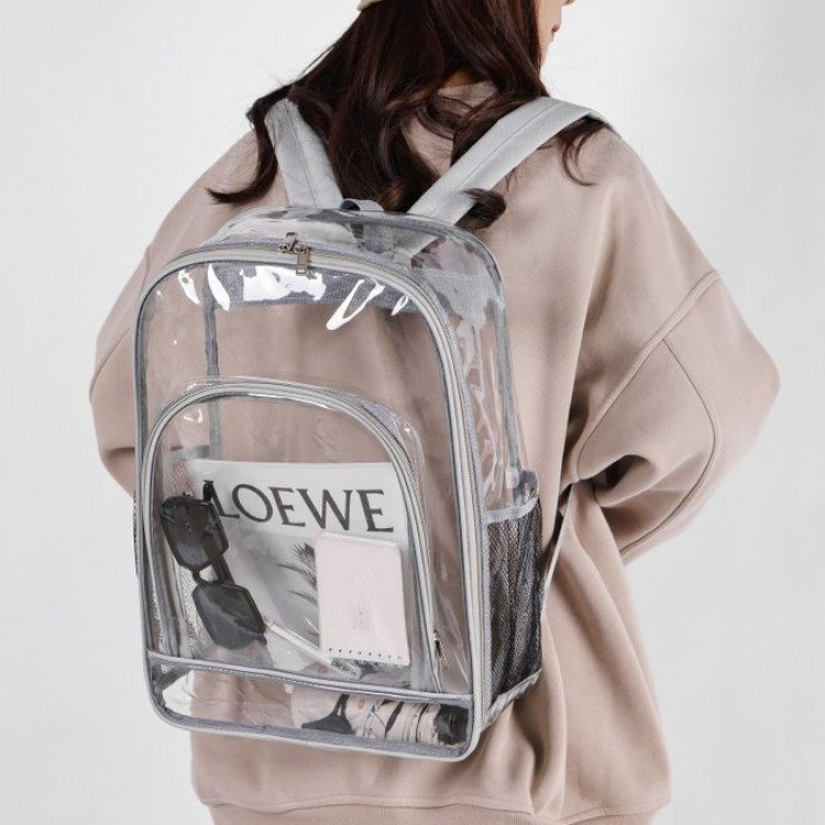 Transparent Jelly Bag for Male High School Students, Pvc School Bag for Female Students, 2025 New Model Backpack, Large Capacity Waterproof Backpack