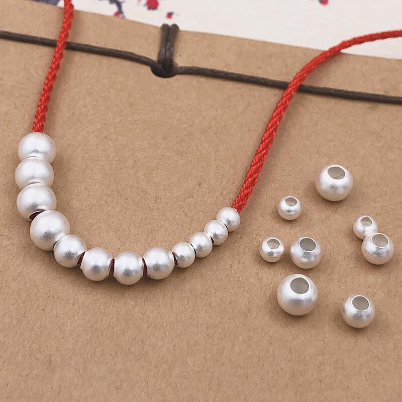 S999 Pure Silver Beads Sold by the Gram, Loose Pearl-Like Beads, Pure Silver Accessories, Small Round Beads for DIY Stringing