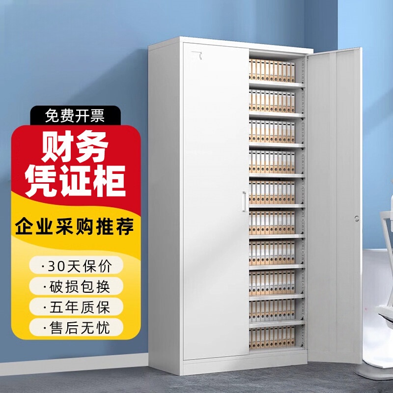 Thickened Office Financial Document Cabinet, Accounting Metal Glass File Cabinet, Storage Cabinet for Archives