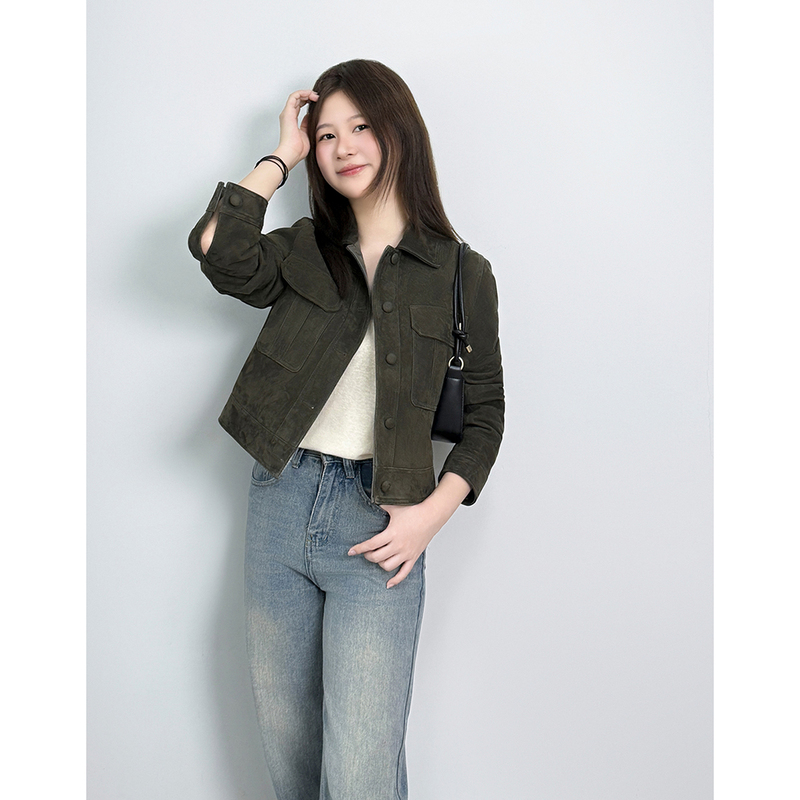 2026 Spring New Old Money Leather Jacket Retro Imported High-Grade Cashmere Genuine Leather Women's Short Leather Jacket