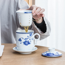 Jingdezhen ceramic retro with lid filter tea office Cup personal tea cup set custom logo