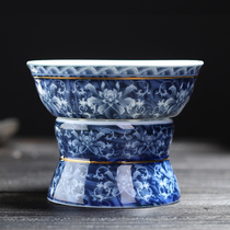 Tea funnel tea filter ceramic white porcelain blue and white porcelain celadon filter tea tea compartment filter kung fu tea set accessories