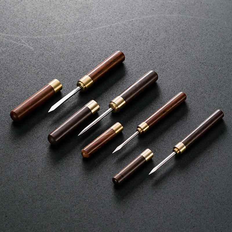 Puer Tea Knife Ebony Rosewood Household Stainless Steel Knife Tea Needle Tea Pry Tea Cake Special Tool Accessories Spare Parts