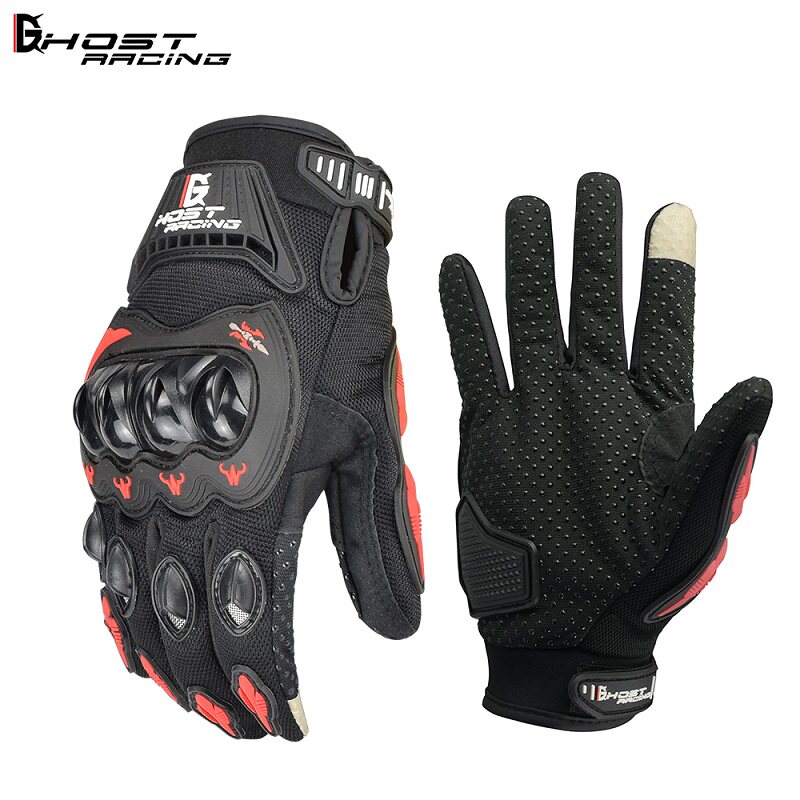 Locomotive gloves male riding summer anti-fall locomotive racing breathable climbing car stainless steel Four Seasons equipped with touch screen