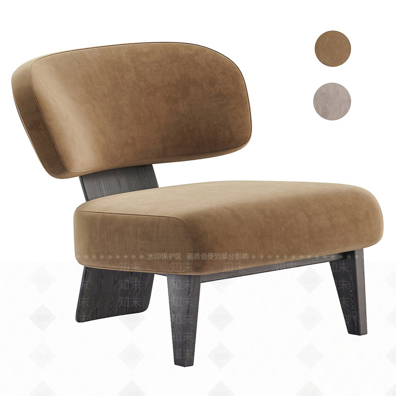 Modern Minimalist Single Sofa Chair with Velvet Fabric, Low-Key Luxury Texture, Suitable for Living Room and Bedroom, Offering a High-End Feel