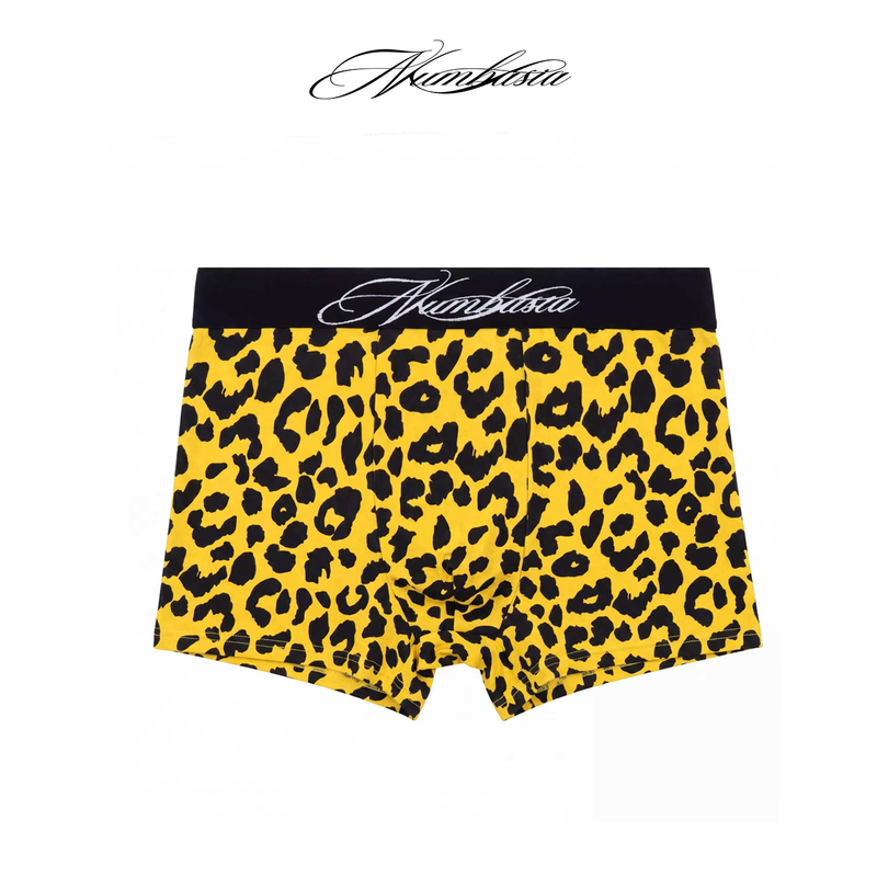 Numbasia_Men's and Women's Leopard Print Star Skull Print Modal Briefs Elastic Waist Boxer Briefs