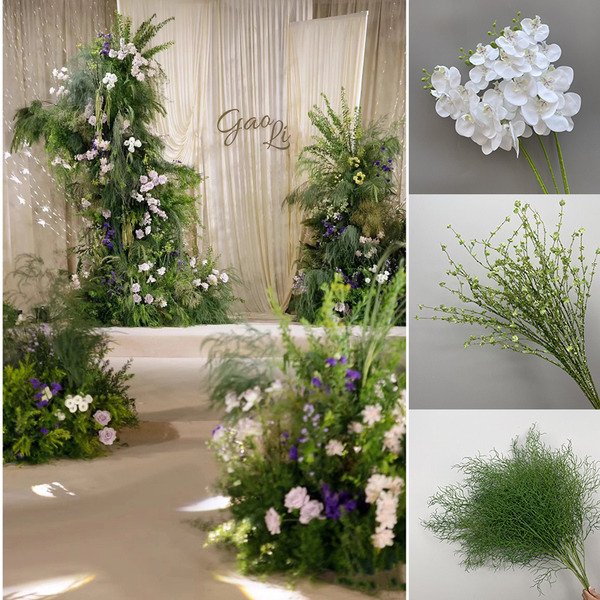 Internet Hot Plant Landscape Artificial Green Plant Willow Grass Floriculture Master Reed Grass Mori Style Bridal Bouquet Layout Landscape