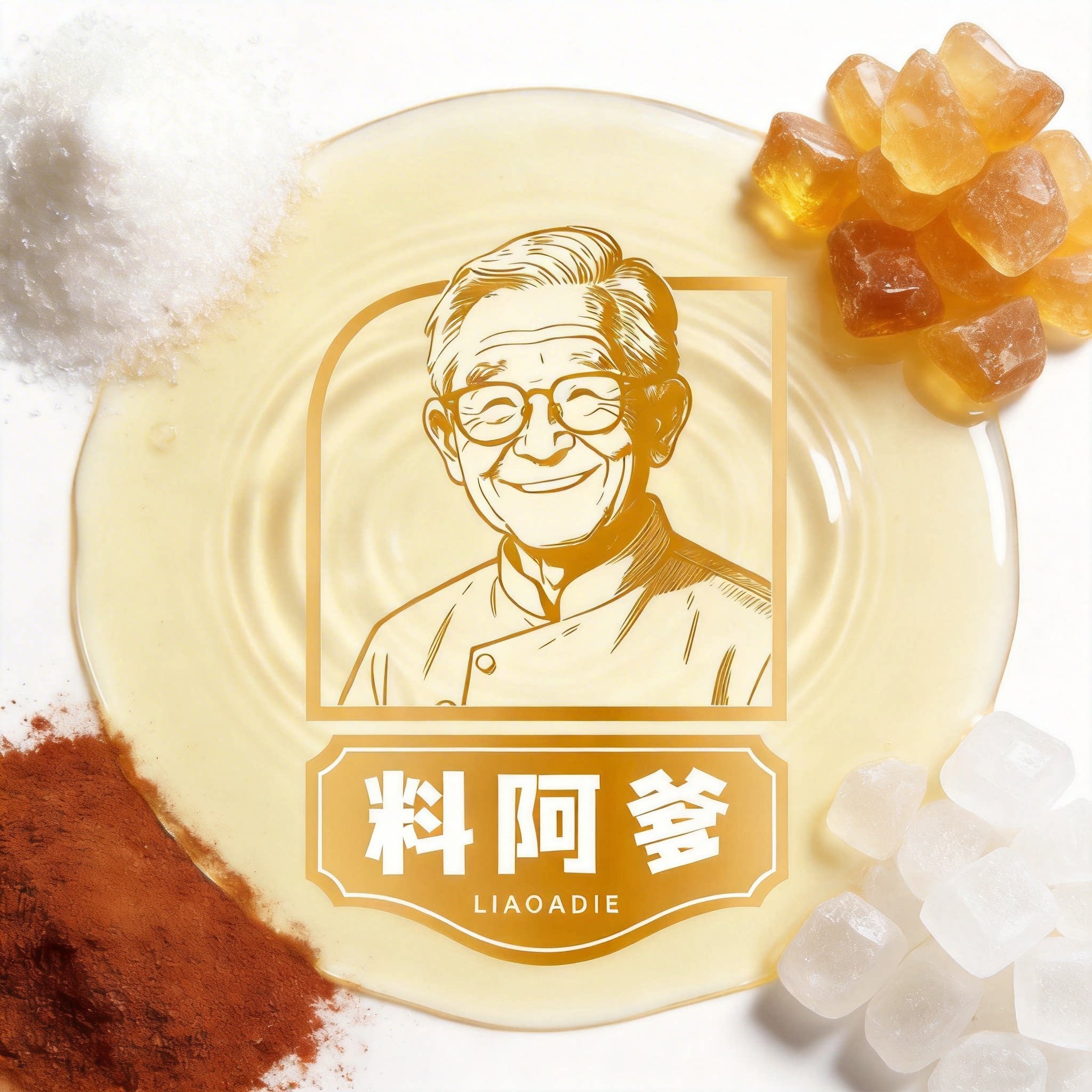 料阿爹调味品旗舰店的LOGO