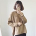 Mùa thu đông 2018 mới xoắn retro dài tay cổ tròn tay áo cánh dơi thời trang nữ Áo len