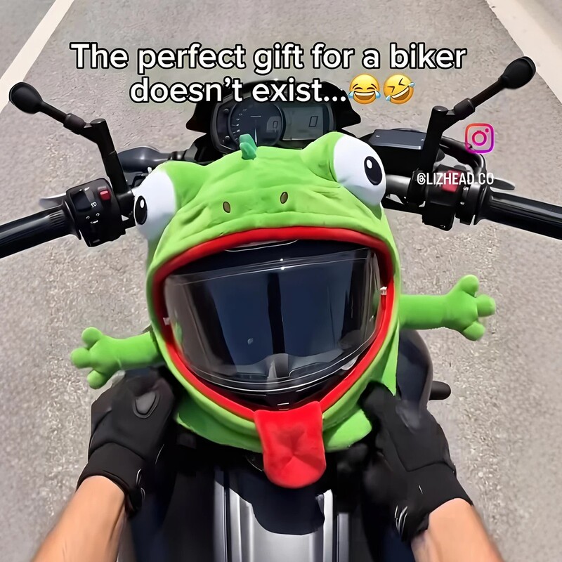 Motorcycle Helmet Cover! Funny Tongue-Out Frog Helmet Cover for Motorcycle Helmet Decoration and Protection, Celebrity Merchandise
