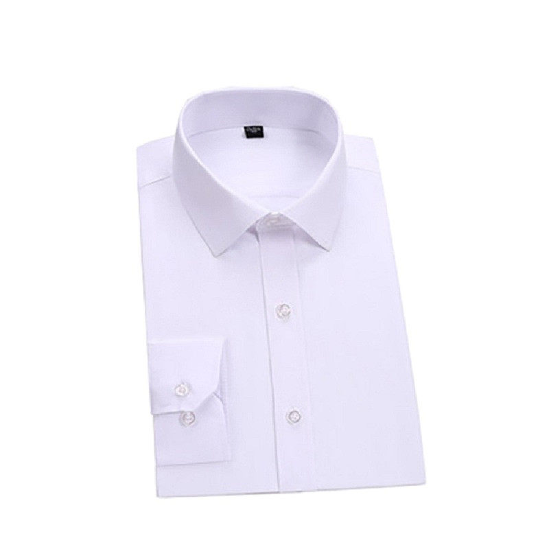 Men's Long Sleeve Shirts Dress Shirts Slim Business Groom Groomsmen Wedding Workwear Cotton Work Shirts
