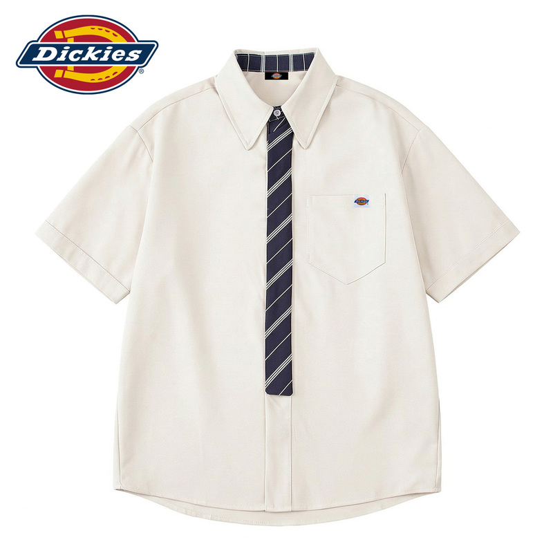 Dickies Japanese Style Trendy Cardigan Lapel Short-Sleeve Shirt Unisex 2026 Summer Thin Loose American Casual