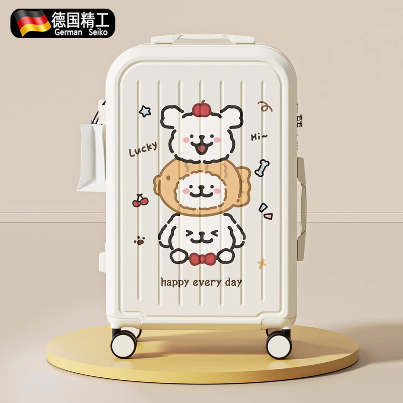 German Precision Luggage Suitcase with Boarding Code, Multifunctional Trolley Case for Men and Women, Cartoon Children's Student Dormitory Travel Suitcase