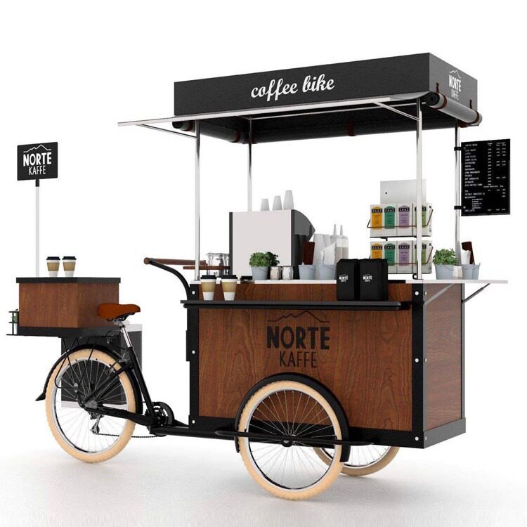 Rideable three-wheeled stall bicycle snack mall Jinjie coffee cart inverted three-wheeled night market movable dining car