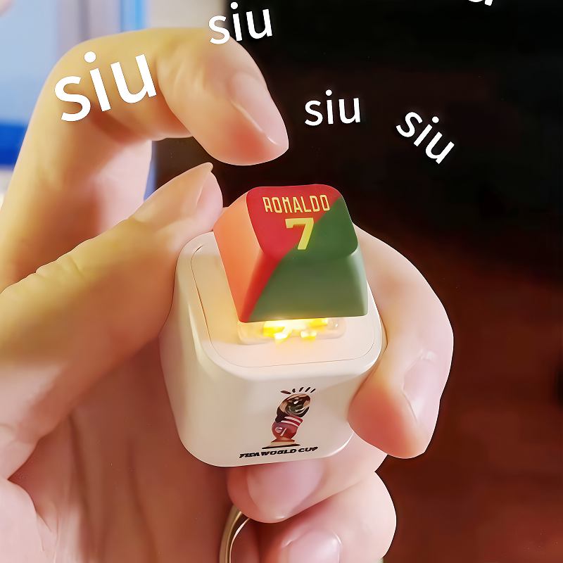 So Cool! World Cup Merchandise: Ronaldo Keychain with Sound and Light, Keyring, Bag Pendant, Stress-Relief Toy