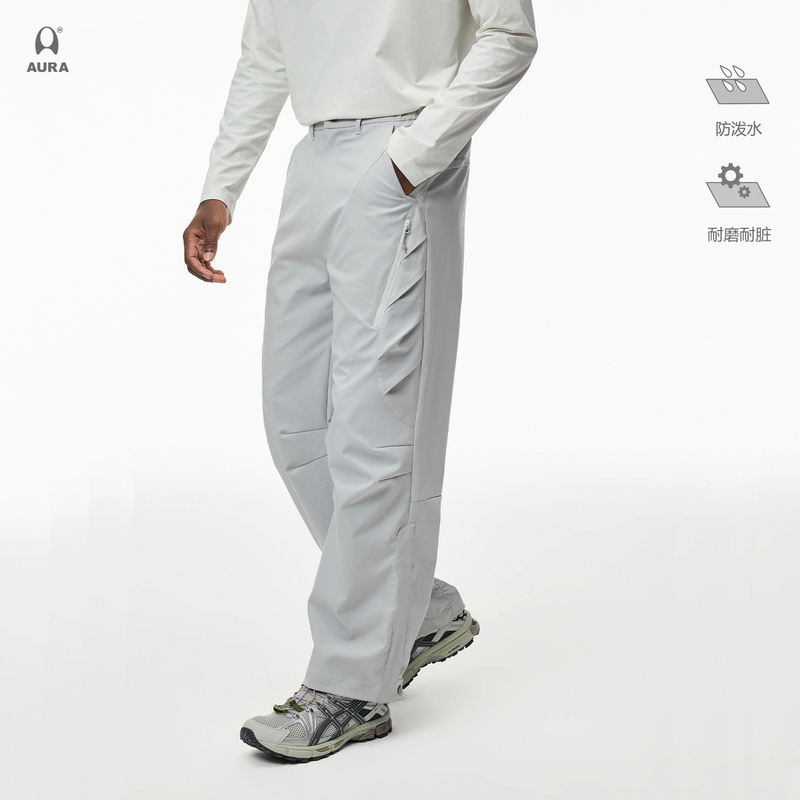 Aura Fluorine-Free Waterproof and Wear-Resistant Pleated Structured Printed Zipper Pocket Workwear Loose Commuting Outdoor Casual Trousers Aura Fluorine-Free Waterproof and Wear-Resistant Pleated Structured Printed Zipper Pocket Workwear Loose Commuting Outdoor Casual Trousers