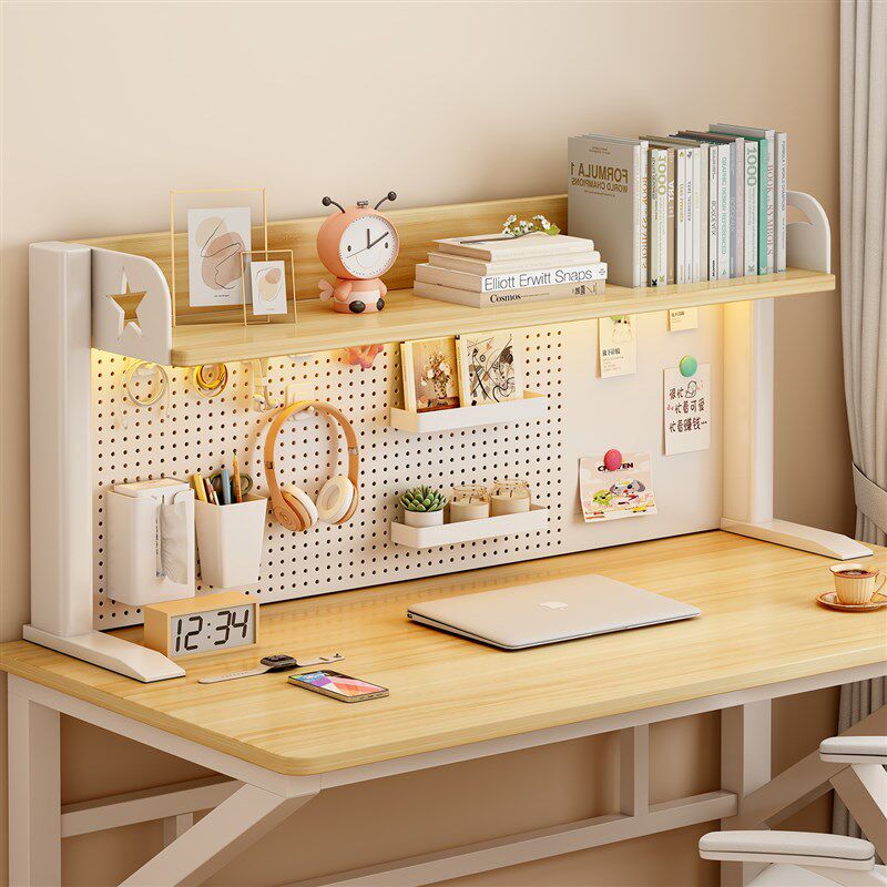Bookshelf desktop storage rack with hole board multi-layer storage rack children's picture book rack iron study table storage bookshelf